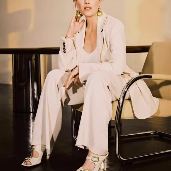 NWT Reformation The Classic Relaxed Blazer Small Oyster Cream - Picture 1 of 8